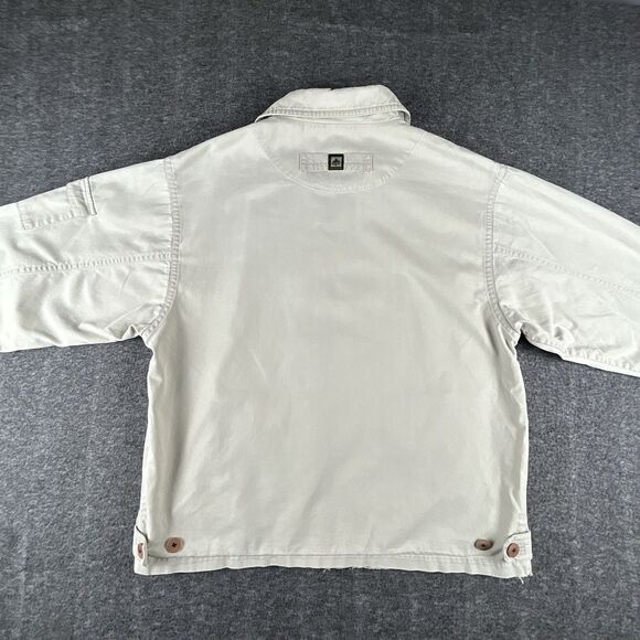Vintage Rainforest Harrington Jacket Men's Sz L Beige Khaki Twill Zip Up READ! - Picture 3 of 14